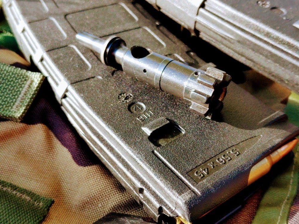Dirty AR-15 bolt carrier group