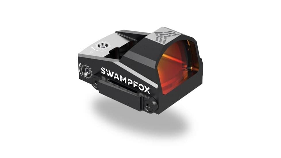 Swampfox Kingslayer red dot sight in black on a white background