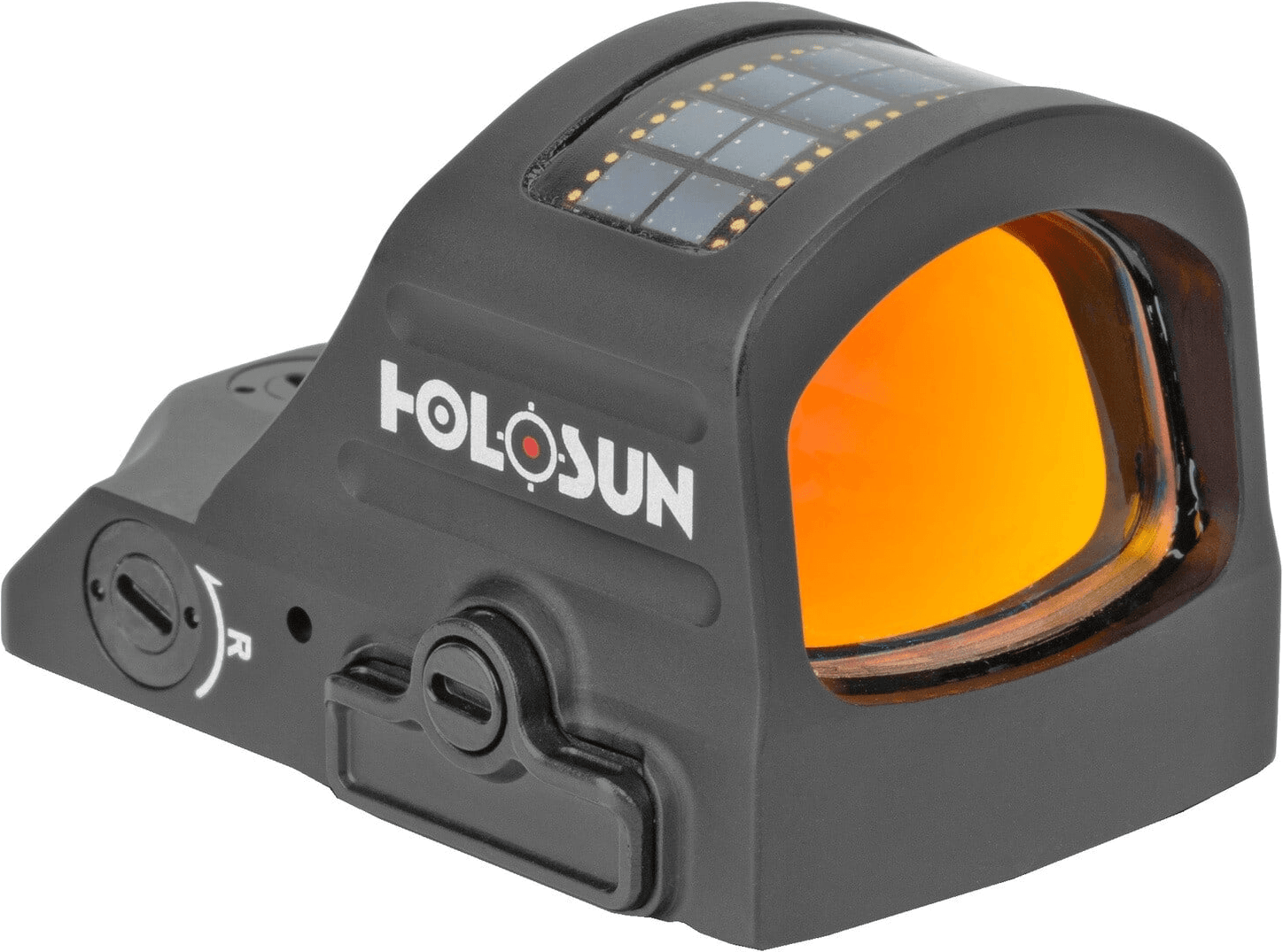 Holosun 507C-X2 open reflex sight in black with an amber-tinted lens
