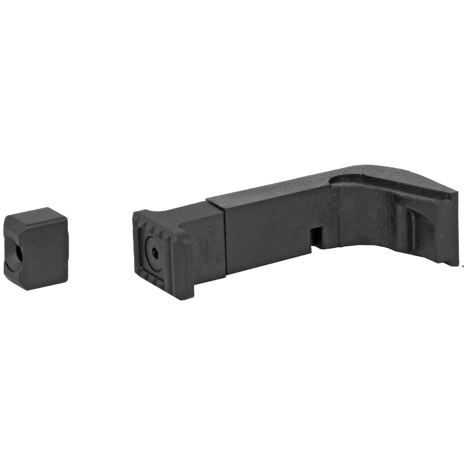 Strike Industries extended magazine release for Gen 3 Glock in black, shown on white