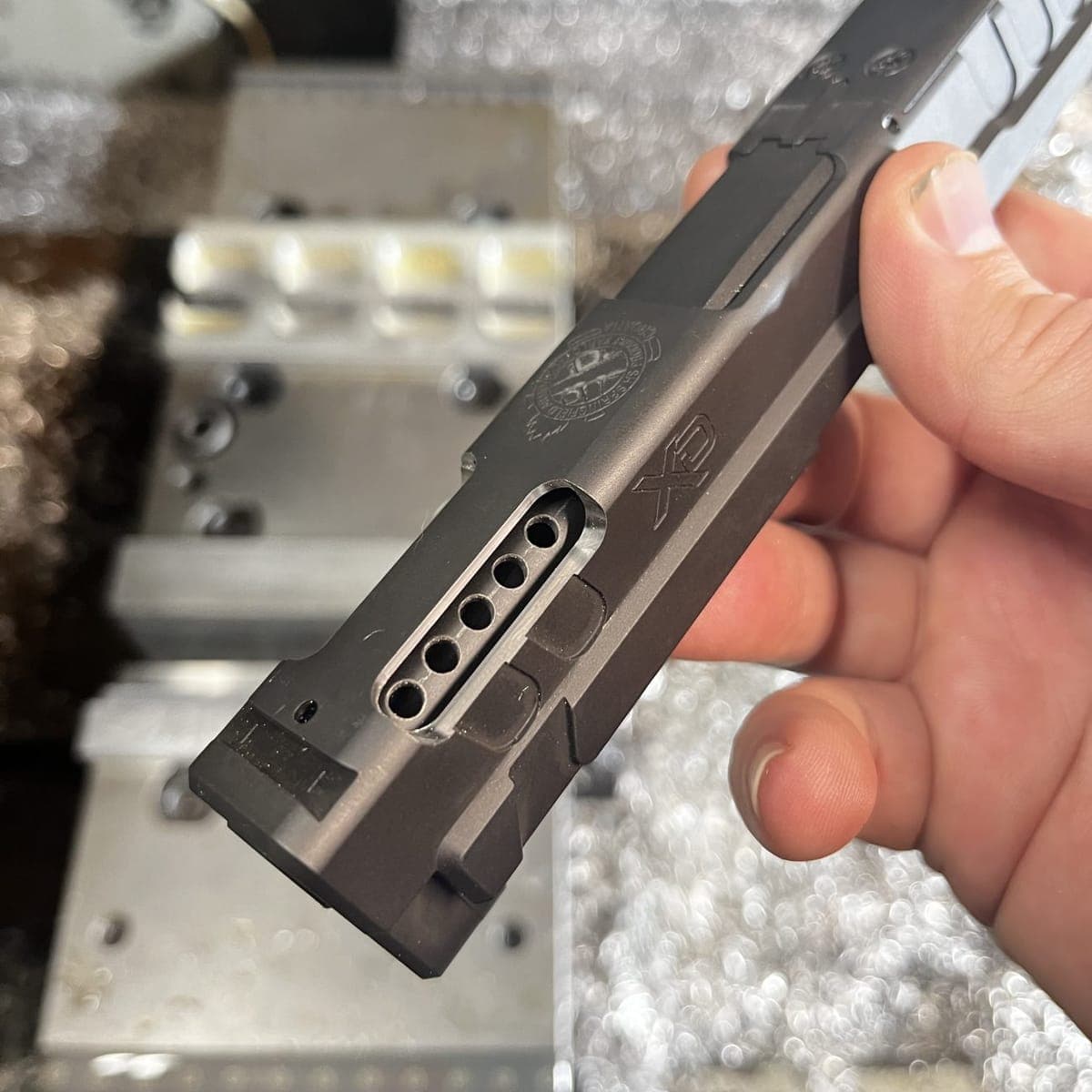 Ported pistol slide and barrel